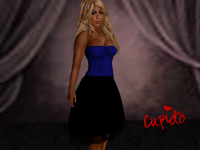 Deep Blue Tweed Dress