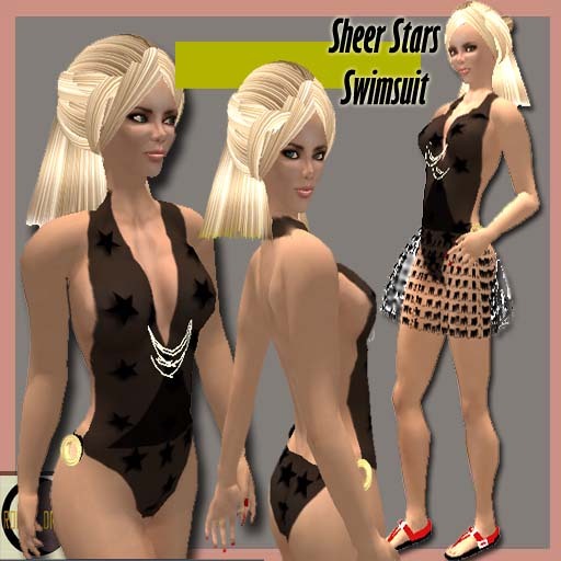 Swimsuit sheer stars