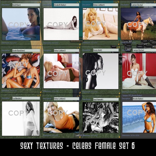 Builder Texture Pack: Celebs Female Set 6 *FULL PERMS*