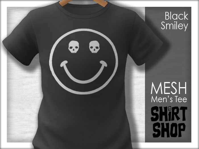 =ShirtShop= Mesh Black Smiley T-Shirt