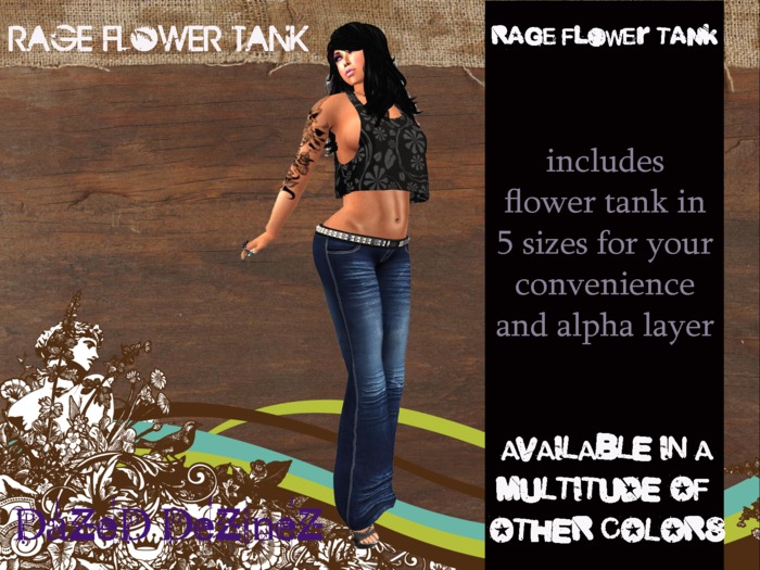 DaZeD DeZineZ Rage Tank Flowers Black