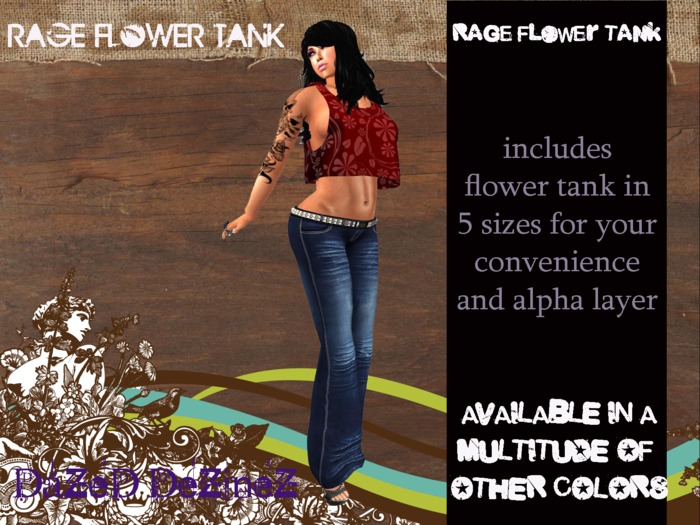 DaZeD DeZineZ Rage Tank Flowers Red