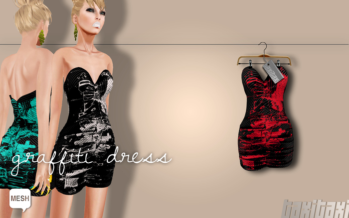 [TAXI TAXI] GRAFFITI RUFFLE [RED] - MESH