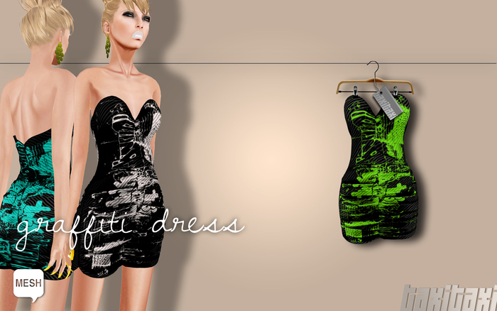 [TAXI TAXI] GRAFFITI RUFFLE [GREEN] - MESH