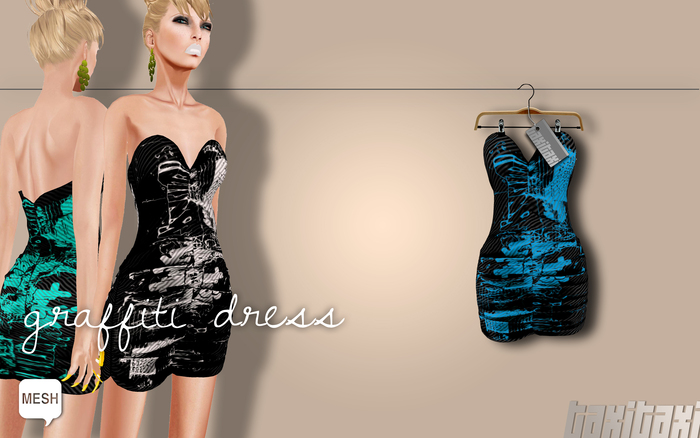 [TAXI TAXI] GRAFFITI RUFFLE [BLUE] - MESH