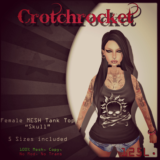 Crotchrocket - Skull Female Mesh Tank