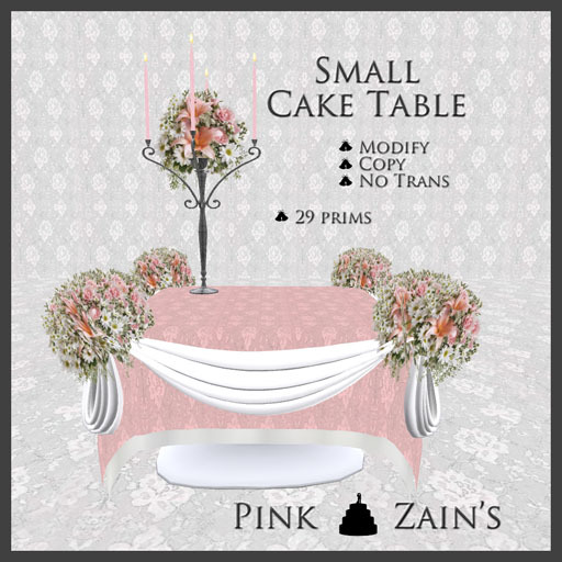 Wedding Cake Table Small/Pink