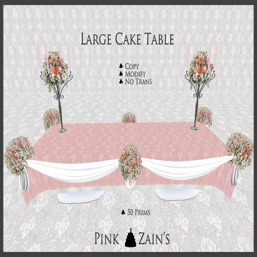 Wedding Cake Table Large/Pink