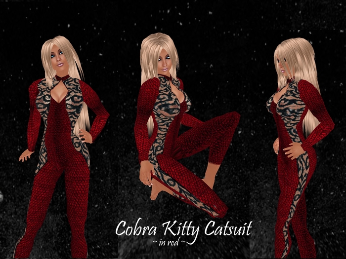 Cobra Kitty Catsuit - Red