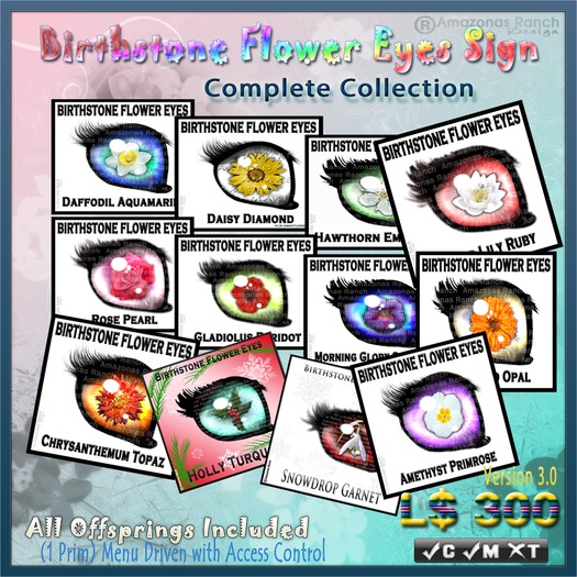 Birthstone Flower Eyes Sign 3.0 (Boxed)