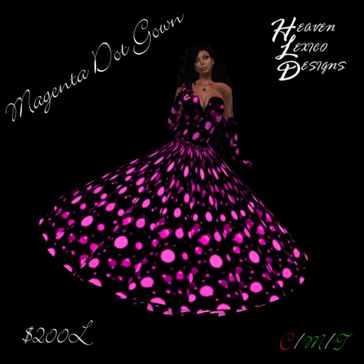 Magenta Dot Gown