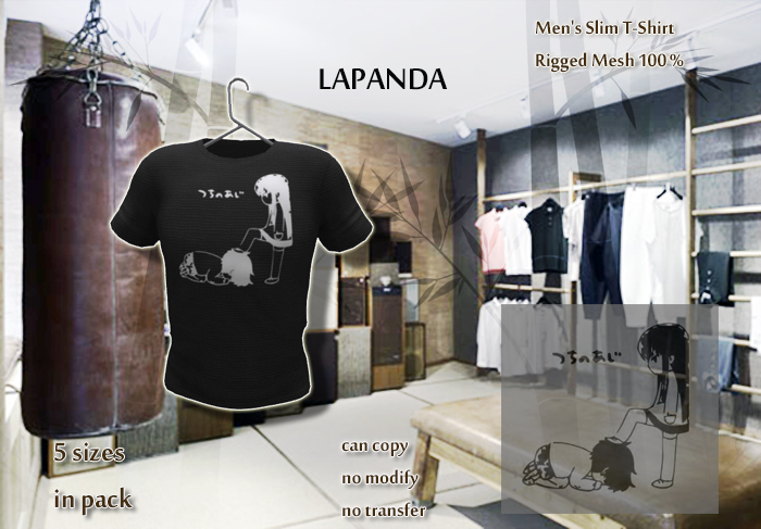 .;[LaPANDA];. MANGA [BLACK] Men T-Shirt Mesh