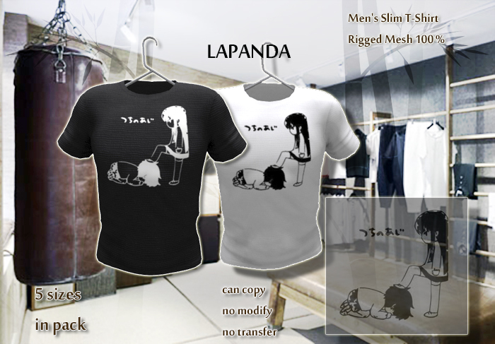 .;[LaPANDA];. MANGA [BLACK & WHITE] 2 COLORS PACK Men Slim T-Shirt Mesh