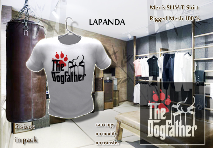 .;[LaPANDA];. THE DOGFATHER [WHITE] Men T-Shirt Mesh
