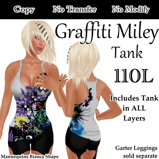 Short & Sweet Graffiti Miley Tank