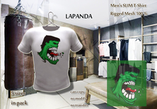.;[LaPANDA];. GREEN FURIOUS [WHITE] Men T-Shirt Mesh