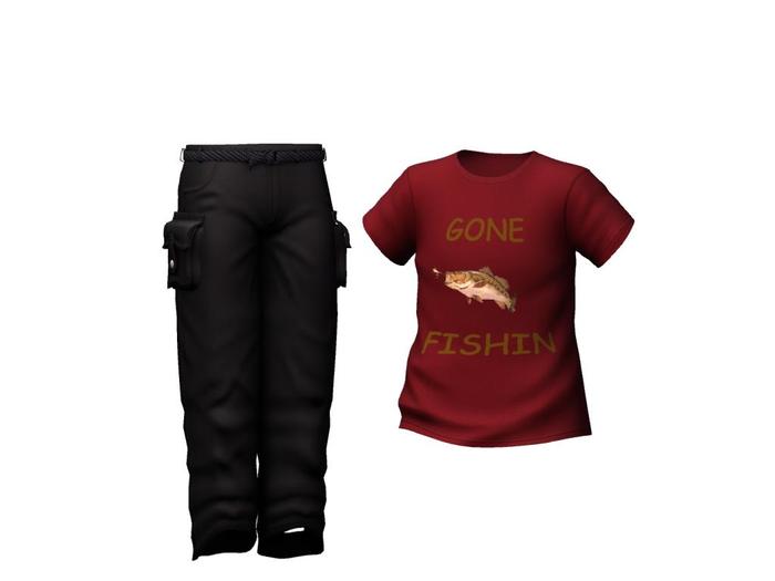 Tee -Red Gone Fishing