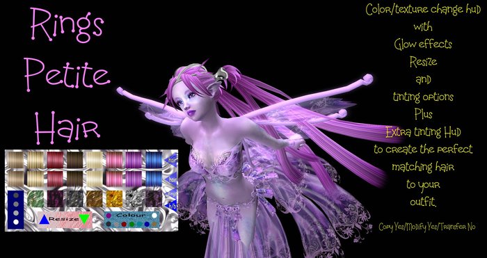 Amaryllis Hair w color/Texture change hud