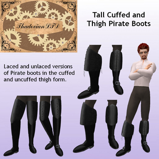 Second Life Marketplace Thadovian LTD Tall Cuffed and Thigh Pirate