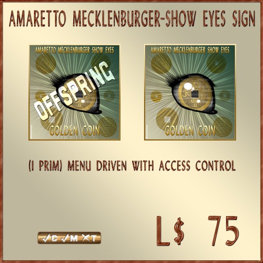 Golden Coin Mecklenburger Show Eyes Sign (Boxed)
