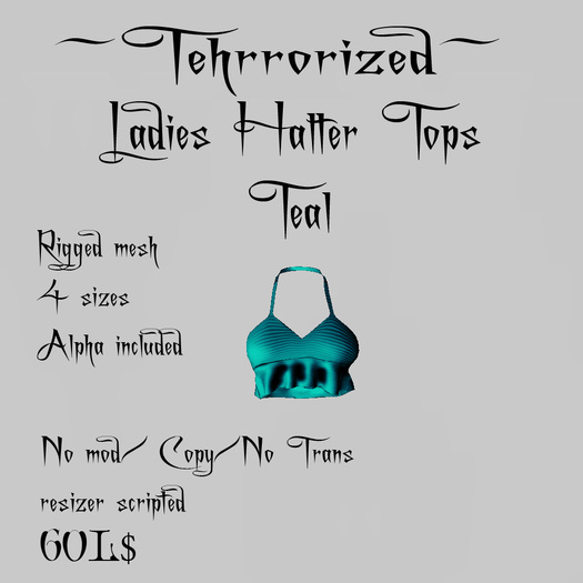 ~Tehrrorized~ Ladies Halter - MESH- Green