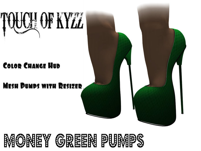 Touch Of Kyzz Money Green Pumps