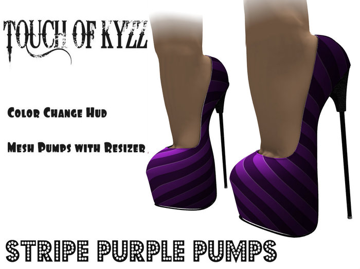 Touch Of Kyzz Stripe Purple Pumps