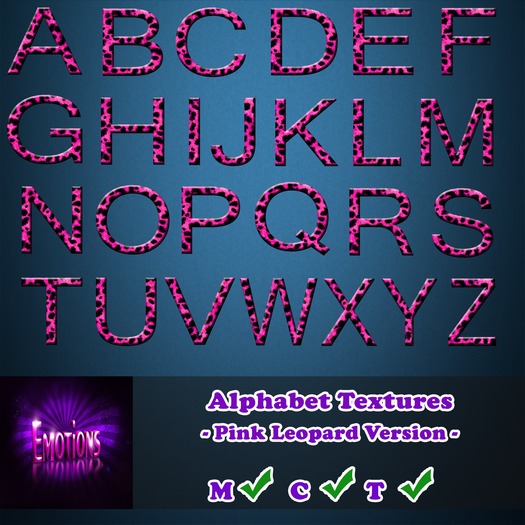 [Emotions Designs] - Pink Leopard Alphabet Set
