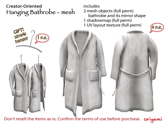 origami~* Hanging Bathrobe - mesh