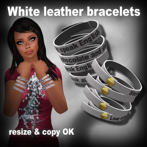 White leather bracelets