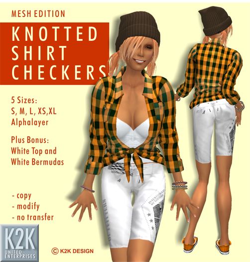 mesh - knotted shirt checkers #