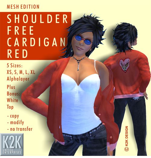 mesh - cardigan red #