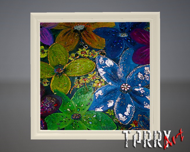 painted with turquoise flowers