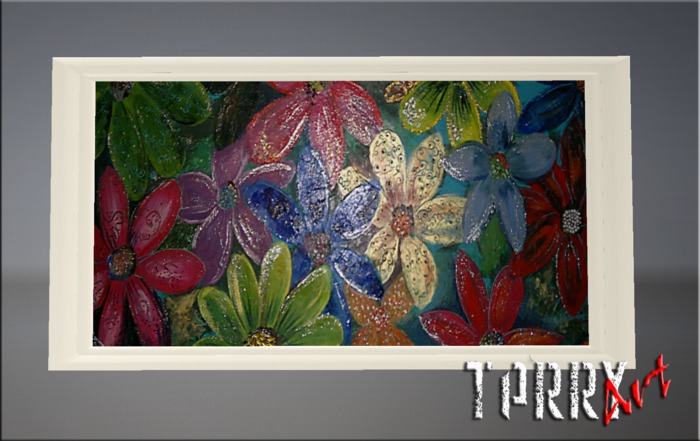 painted with flowers rectangular