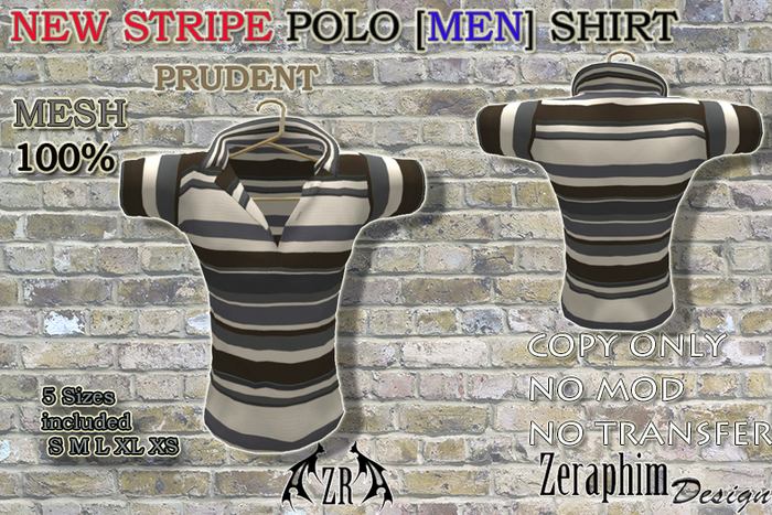 .[ZR] STRIPE POLO SHIRT MEN MESH 100%