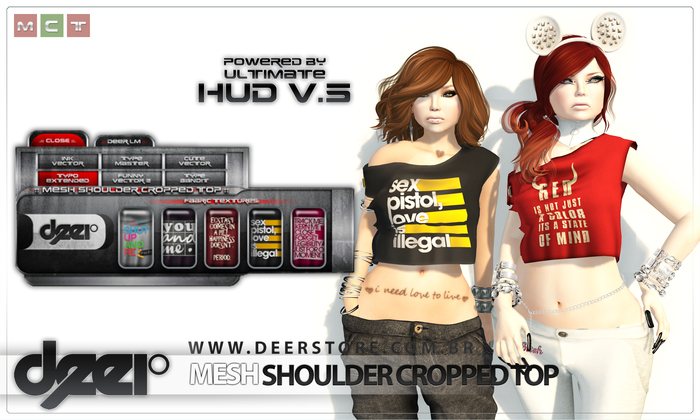 * .:: deeR ::. * MESH shoulder cropped top [MultiVersion] BOXED