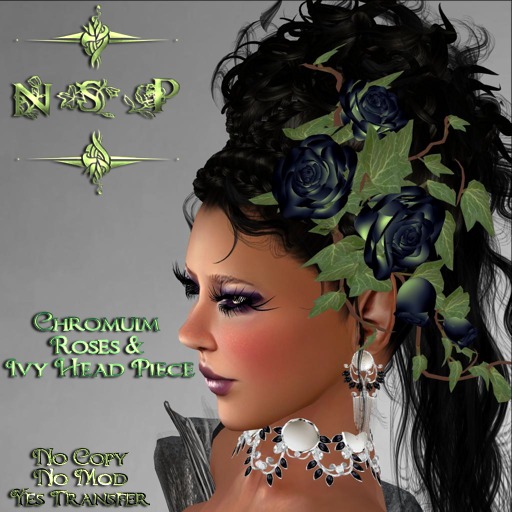 NSP Chromuim Roses and Ivy Head Piece (boxed)