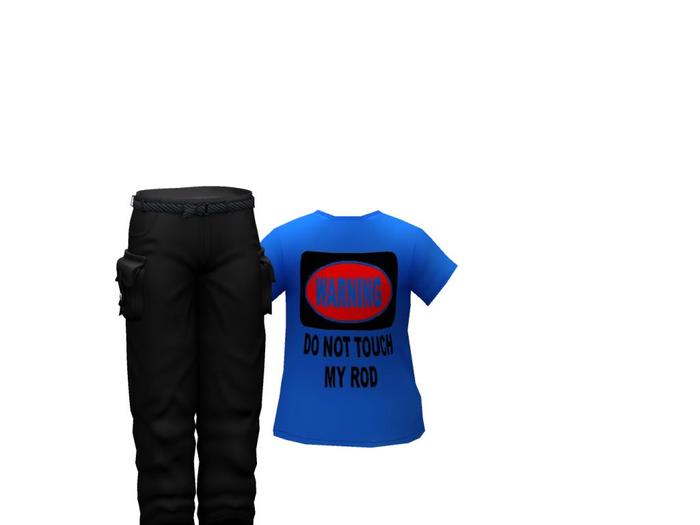 V TEE DO NOT TOUCH MY ROD BLUE DEMO