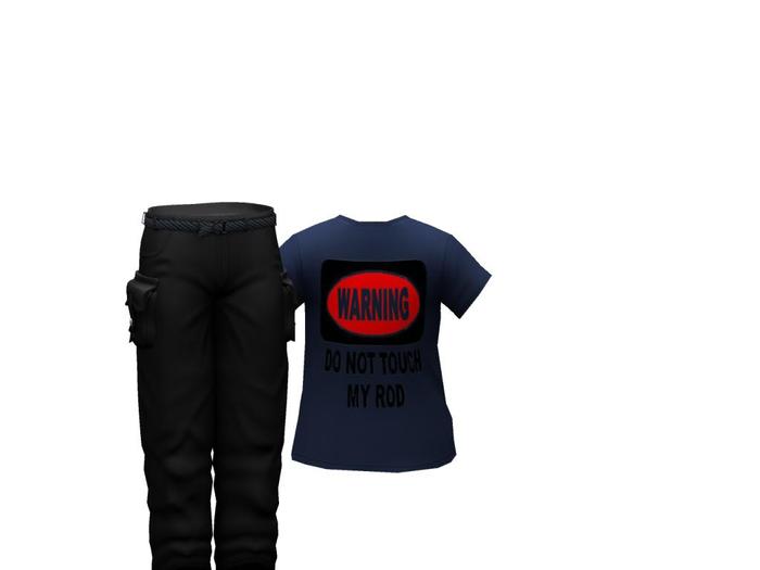 V TEE DO NOT TOUCH MY ROD NAVY