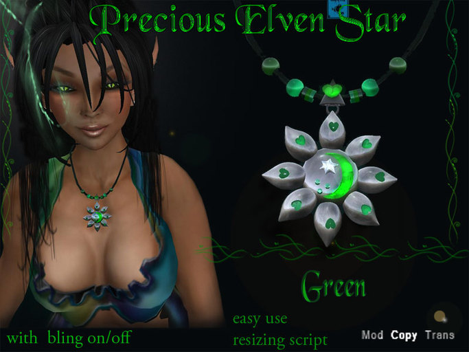 *HOE* Elven Star Necklace Green