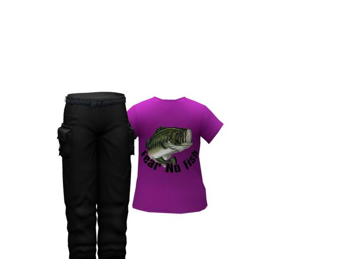 V TEE FEAR NO FISH PURPLE