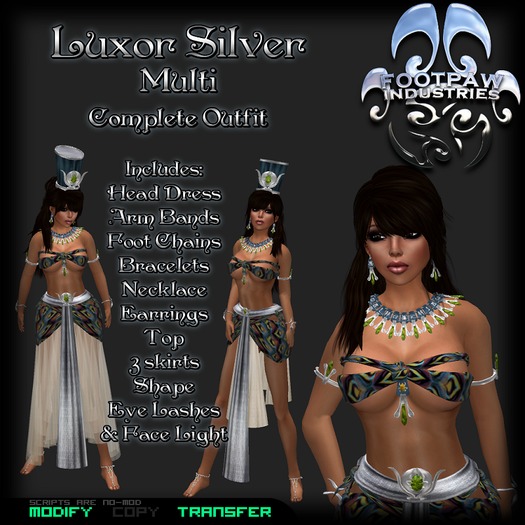 [FPI] Luxor Silver-Multi - Female Outfit, Jewelry, Head dress, Shape, Eye Lashes & Face Light