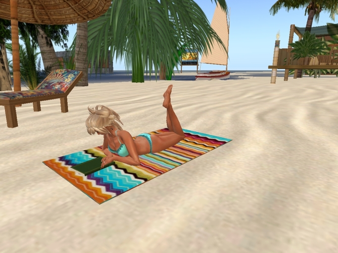 Beach Towel Lay Reading