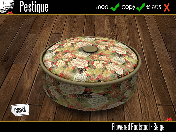 Flowered Footstools - Set 1