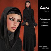 o))IndiraLove ((o,Layla Black Mesh Abaya with Hijab