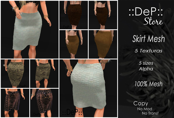 ::DeP:: Skirt Mesh 5 Textures Light