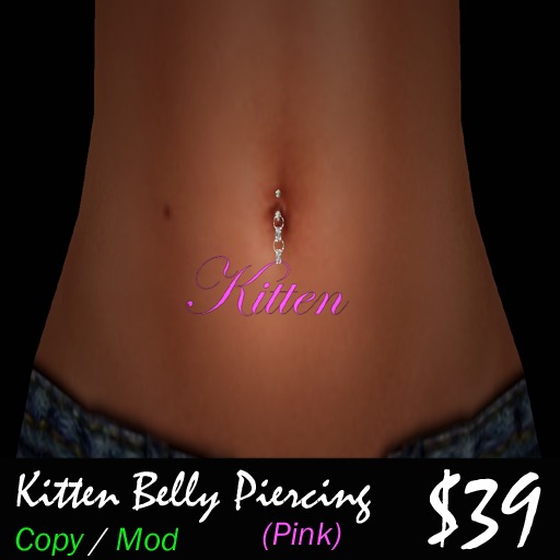 (SB) Kitten Belly Piercing (Pink)