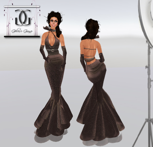 Reptilia Gown -2TONEBROWN By Gelese Giano