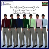 Mens Mesh Buisiness Outifit - Light Grey Tweed