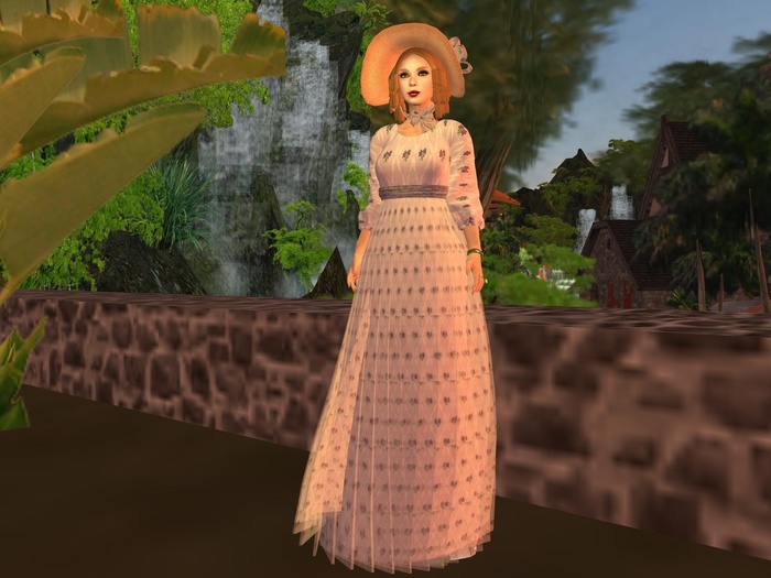 Regency Purple Flowers Print Gown